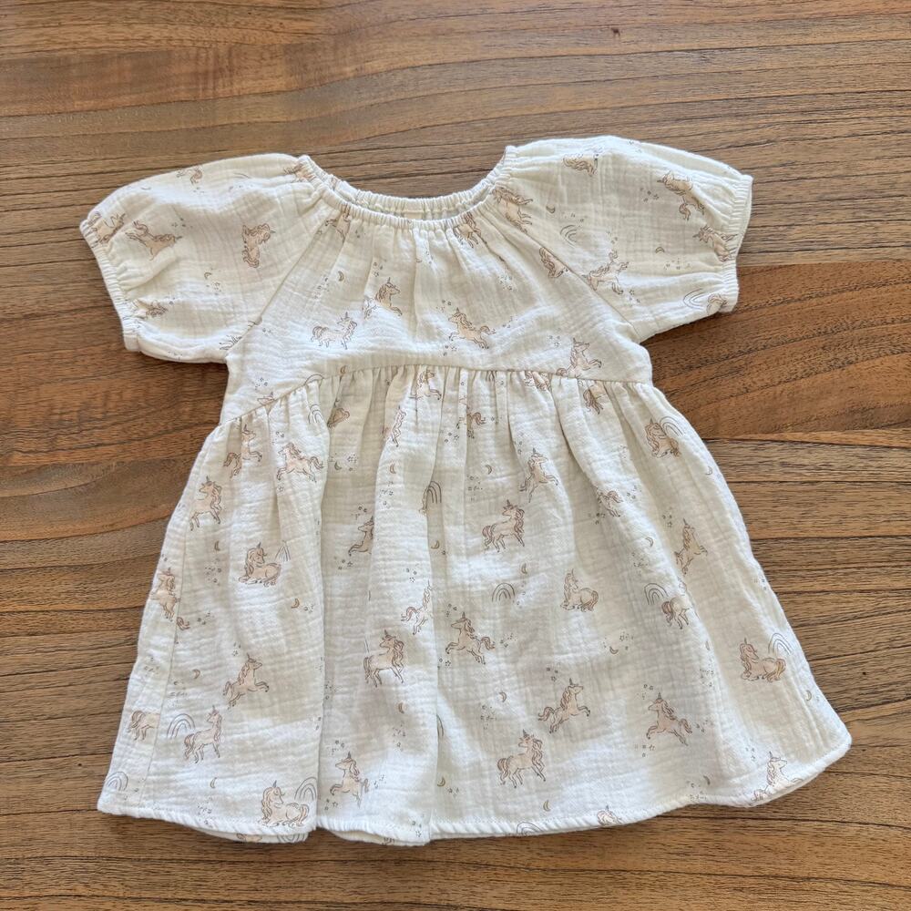 Quincy Mae Bella Dress  Unicorns - Size 12-18 months